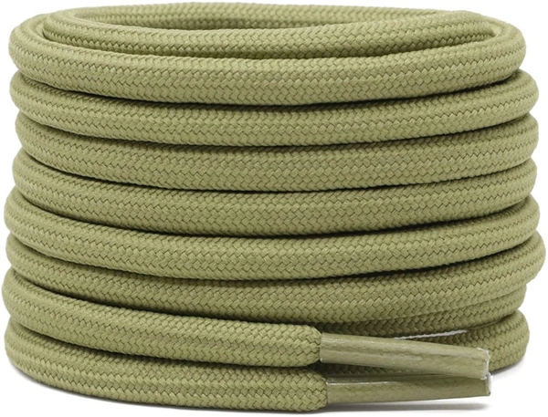 GRAH SANGRAH® (2 Pair) Shoelaces for Thick Round Climbing, Hiking, Boot, Running , Sport Shoes Laces  - 120 cm, Olive